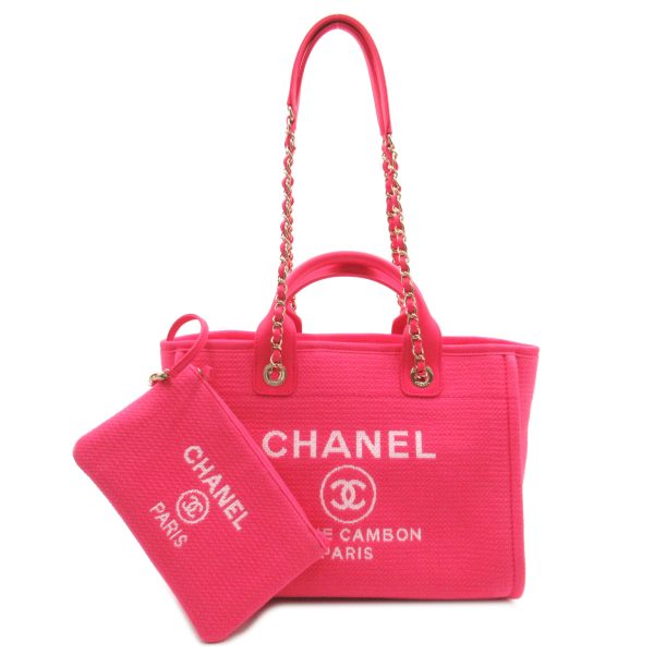 2104102265676 1 Chanel Deauville 2Way Tote PM Tote Bag Pink