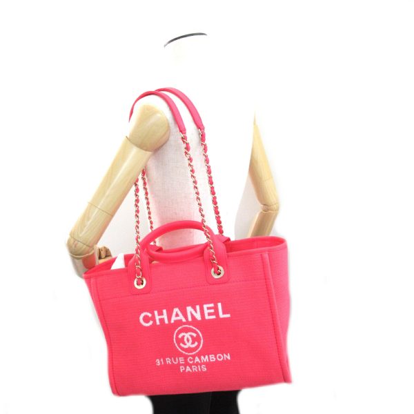 2104102265676 7 Chanel Deauville 2Way Tote PM Tote Bag Pink