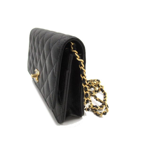 2104102265737 3 Chanel Matelasse Chain Wallet Caviar Skin Black