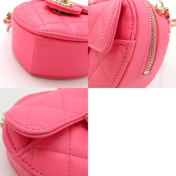 2104102265836 14c Chanel Mini Heart Chain Shoulder Lambskin Pink