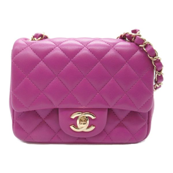 2104102270632 3 Chanel Mini Matelasse Chain Shoulder Bag Lambskin Purple