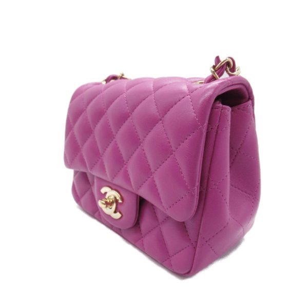 2104102270632 4 Chanel Mini Matelasse Chain Shoulder Bag Lambskin Purple