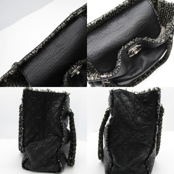 2104102273695 13c Chanel Chain Tote Bag Lambskin Black