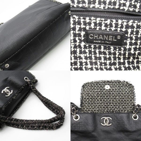 2104102273695 9c Chanel Chain Tote Bag Lambskin Black