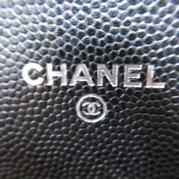 2104102277792 3 Chanel Matelasse Chain Wallet CC Bag Caviar Skin Black