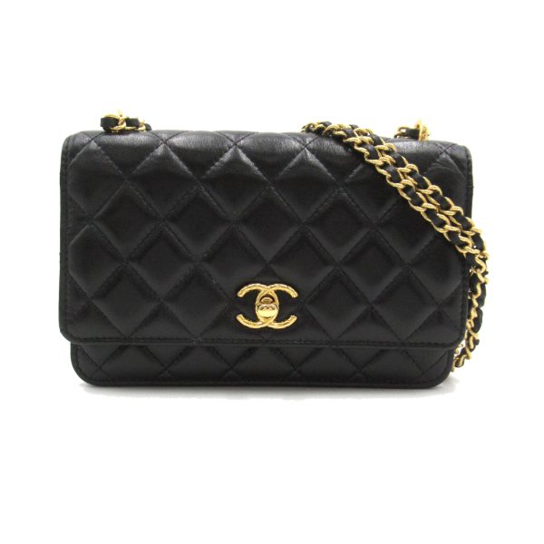 2104102280334 1 Chanel Chain Wallet Shoulder Bag Black