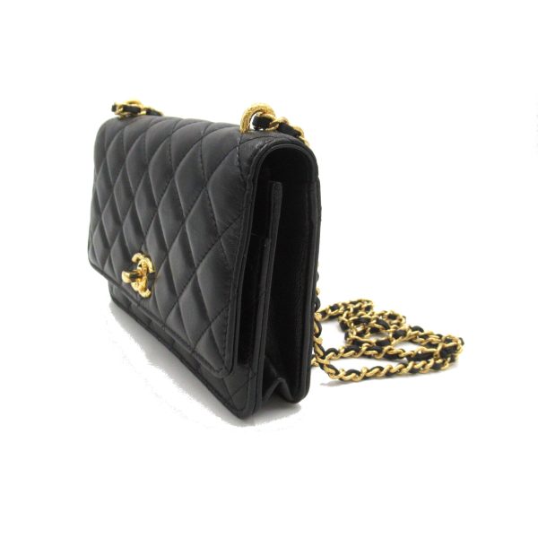 2104102280334 3 Chanel Chain Wallet Shoulder Bag Black