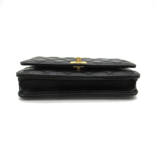 2104102280334 4 Chanel Chain Wallet Shoulder Bag Black