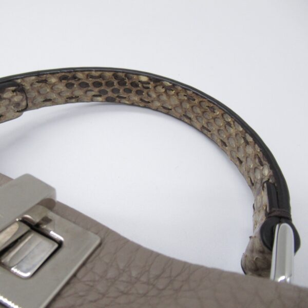 2104102280358 10 Fendi Peekaboo Small Python 2Way Shoulder Bag Black Greige