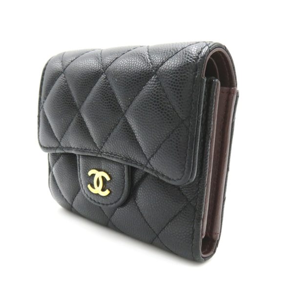 2104102280938 3 Chanel Matelasse Wallet Caviar Skin Black