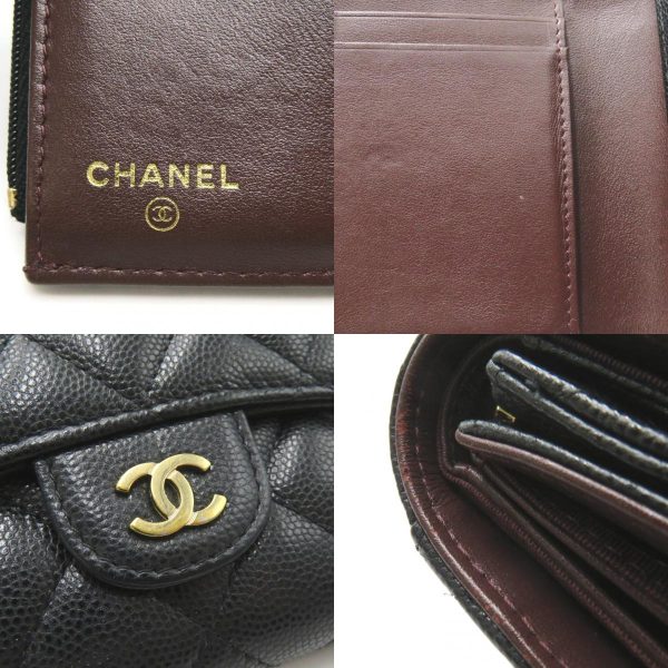 2104102280938 9c Chanel Matelasse Wallet Caviar Skin Black