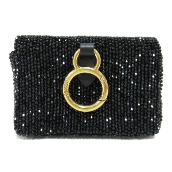 2104102281829 3 Fendi Mini Sequins Shoulder Pouch Black