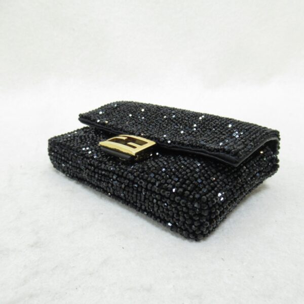 2104102281829 4 Fendi Mini Sequins Shoulder Pouch Black