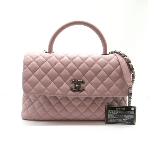 2104102282741 2 Chanel Coco Handle Matelasse 2way Shoulder Bag Caviar Skin Pink