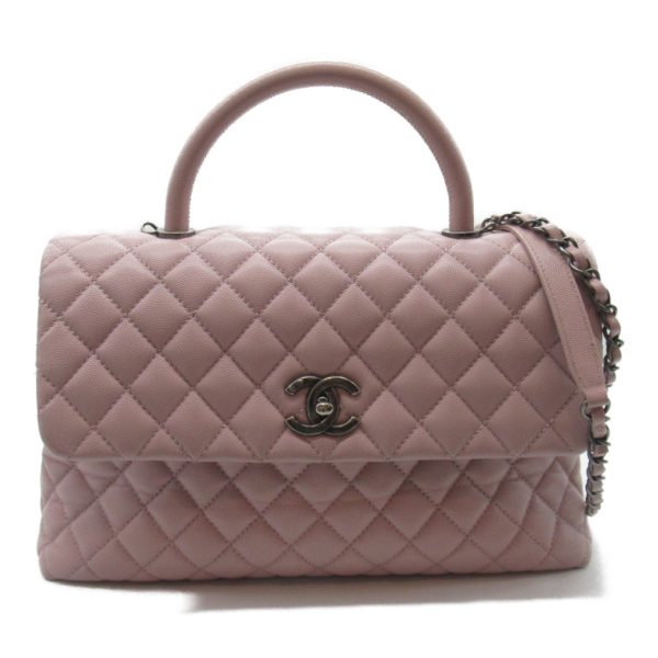 2104102282741 3 Chanel Coco Handle Matelasse 2way Shoulder Bag Caviar Skin Pink