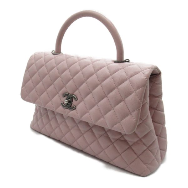 2104102282741 5 Chanel Coco Handle Matelasse 2way Shoulder Bag Caviar Skin Pink