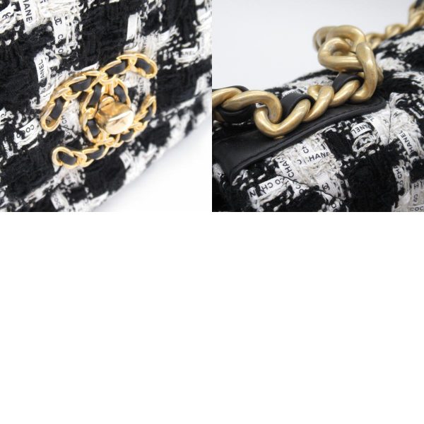 2104102284400 12c Chanel 19 Chain Shoulder Bag Black