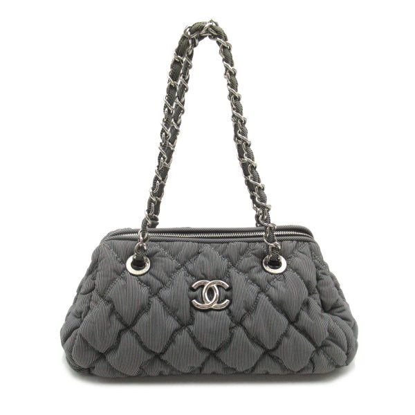 2104102286046 1 Chanel Bubble Handbag Nylon Black