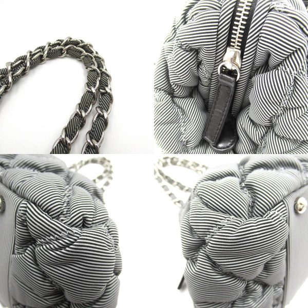 2104102286046 10c Chanel Bubble Handbag Nylon Black