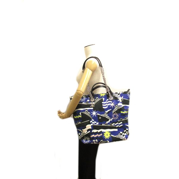 2104102286565 5 Chanel Lapausa 2way Tote Bag Blue White