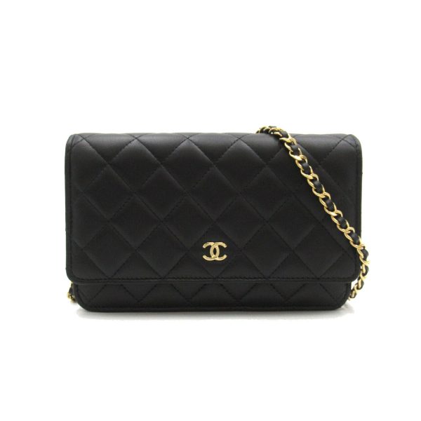 2104102288415 1 Chanel Matelasse Chain Wallet Shoulder Bag Black