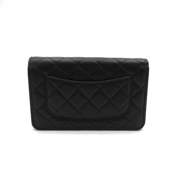 2104102288415 2 Chanel Matelasse Chain Wallet Shoulder Bag Black