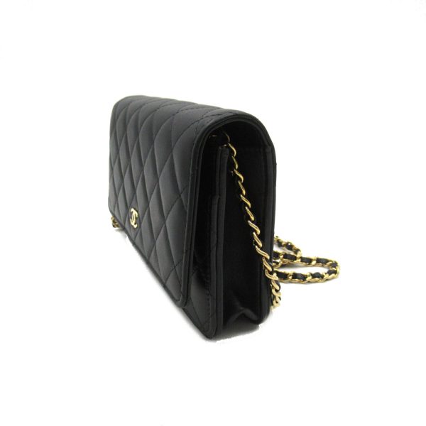 2104102288415 3 Chanel Matelasse Chain Wallet Shoulder Bag Black