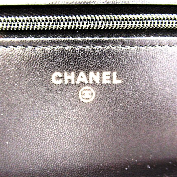 2104102288415 7 Chanel Matelasse Chain Wallet Shoulder Bag Black