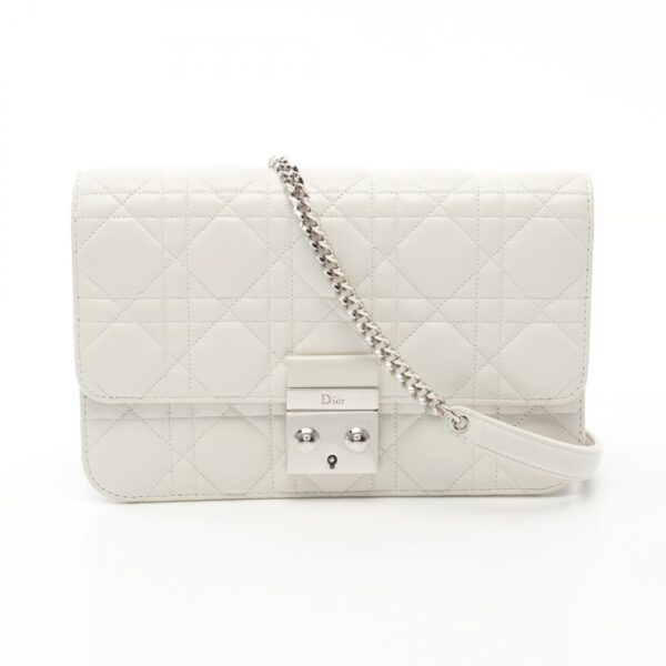 2104102288668 1 Dior Miss Dior Cannage Shoulder Bag White