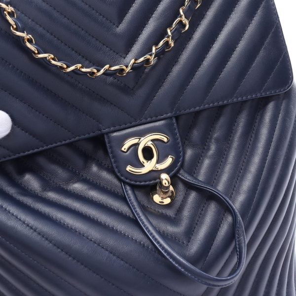 2104102295338 5 Chanel V Stitch Rucksack Backpack Blue