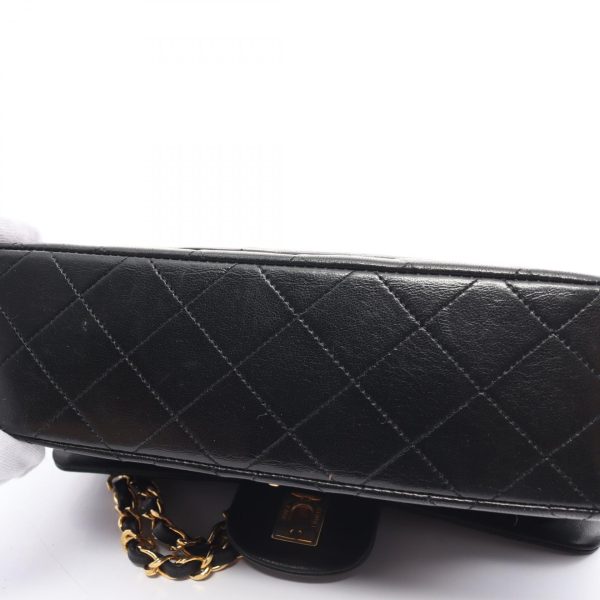 2104102295758 7 Chanel Matelasse Double Flap Shoulder Bag Black