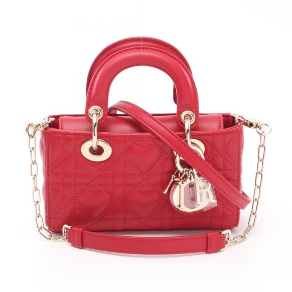 2104102297363 1 Christian Dior D Joy Micro Cannage Handbag Red