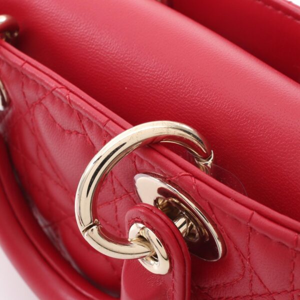 2104102297363 5 Christian Dior D Joy Micro Cannage Handbag Red