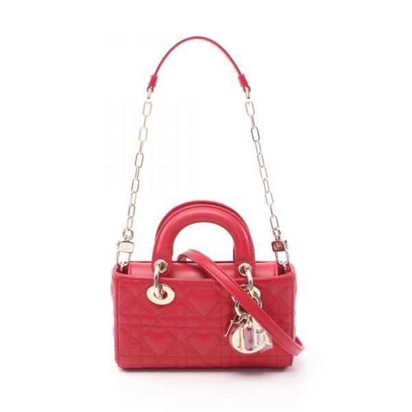 2104102297363 7 Christian Dior D Joy Micro Cannage Handbag Red