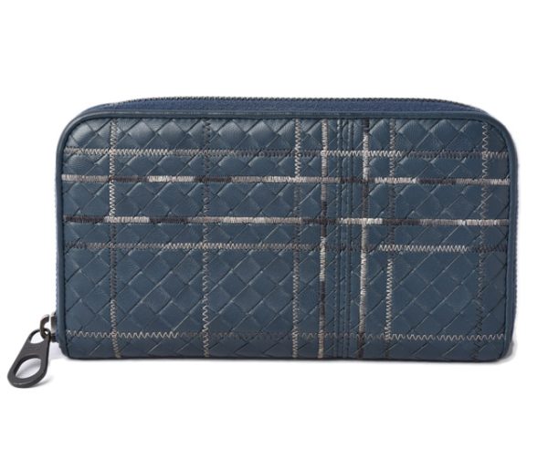 210427 03 bv 1 Bottega Veneta Long Wallet Intrecciato Blue