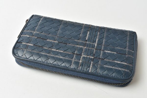 210427 03 bv 3 Bottega Veneta Long Wallet Intrecciato Blue