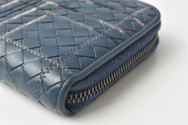 210427 03 bv 5 Bottega Veneta Long Wallet Intrecciato Blue