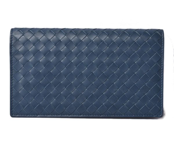 210427 14 bv 1 Bottega Veneta Long Wallet Intrecciato Blue