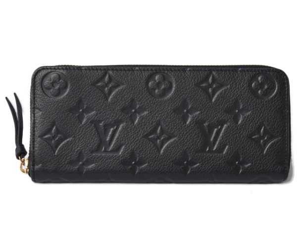 210427 49 lv 1 Louis Vuitton Long Wallet Portefeuil Clemence Empreinte Noir