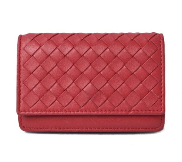 210427 53 bv 1 Bottega Veneta Card Case Intrecciato Red