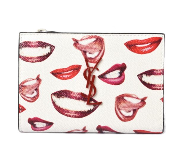 210428 683 11 ysl 1 Saint Laurent Mini Wallet Zip Wallet White Red