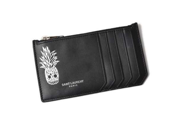 210616 212 15 ysl 2 Saint Laurent Coin Case Card Case Ship Pouch Skull Black