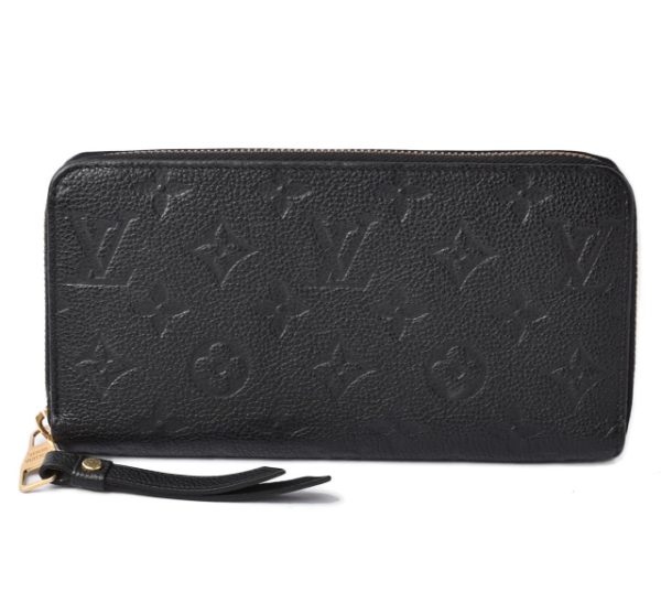 210625 to 04 lv 1 Louis Vuitton Long Wallet Portefeuil Clemence Monogram Empreinte Noir