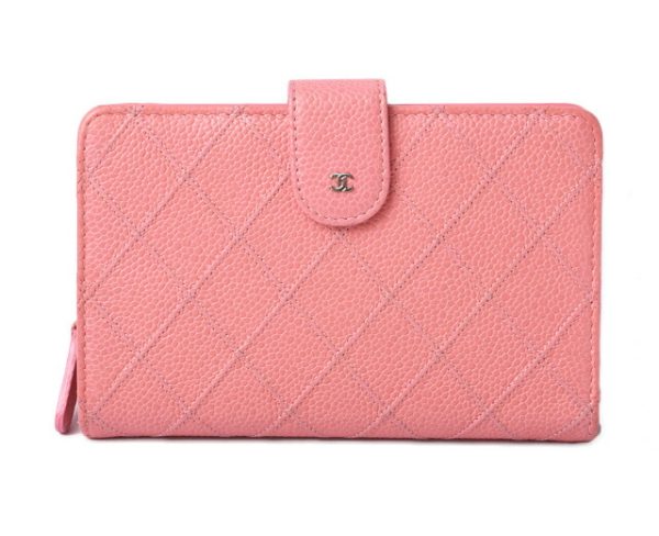 210625 to 28 ch 1 CHANEL 2 FWallet Quilted Stitch Rose