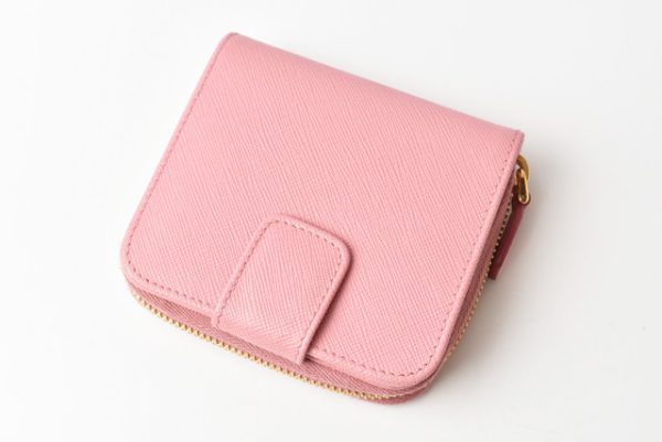 210625 to 3 p 5 Prada Mini Wallet Folding Saffiano Petalo Pink