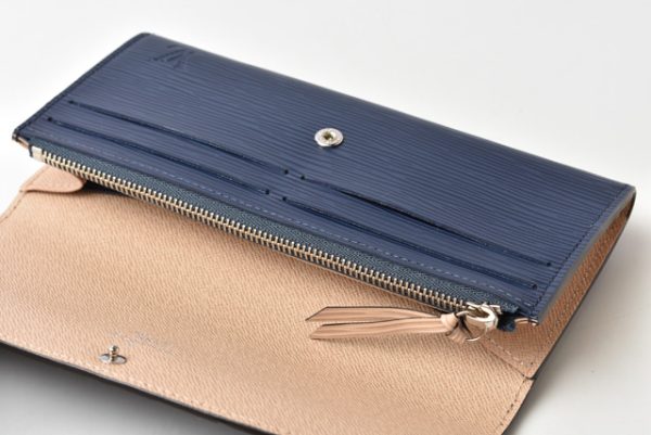 210625 to 37 lv 6 Louis Vuitton Long Wallet Portefeuille Emily Epi Andigo Blue Dune