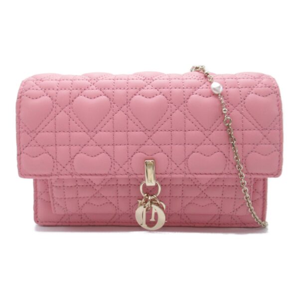 2106800537680 4 Dior My Dior Daily Lambskin Chain Wallet Shoulder Bag Pink