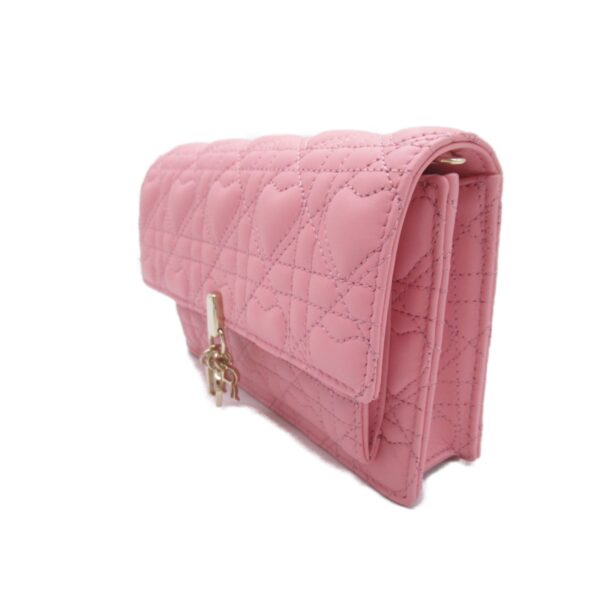 2106800537680 5 Dior My Dior Daily Lambskin Chain Wallet Shoulder Bag Pink