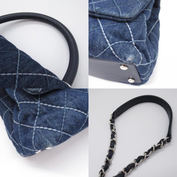 2106800538182 11c Chanel Coco Handle Matelasse 2way Shoulder Bag Denim Blue