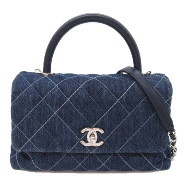 2106800538182 5 Chanel Coco Handle Matelasse 2way Shoulder Bag Denim Blue